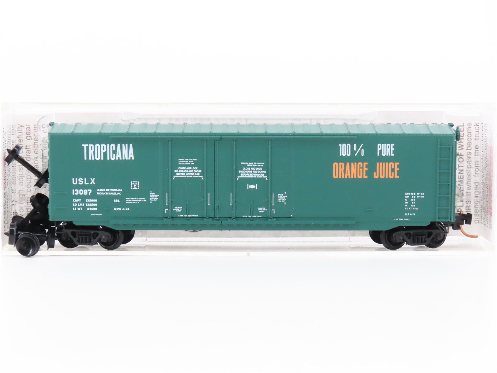 N Scale Micro-Trains MTL 75040 USLX Tropicana 50' Standard Boxcar #13085