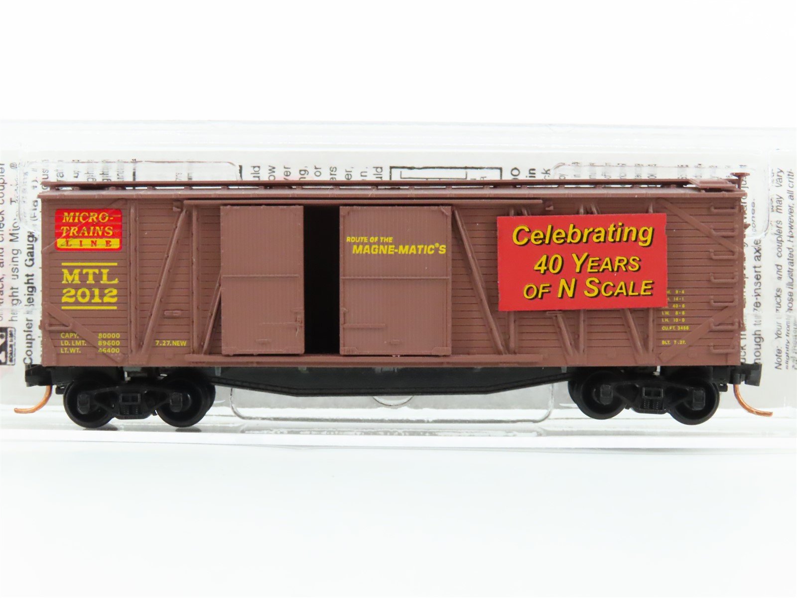 N Scale Micro-Trains MTL 04000020 40th Anniversary 40' Box Car #2012