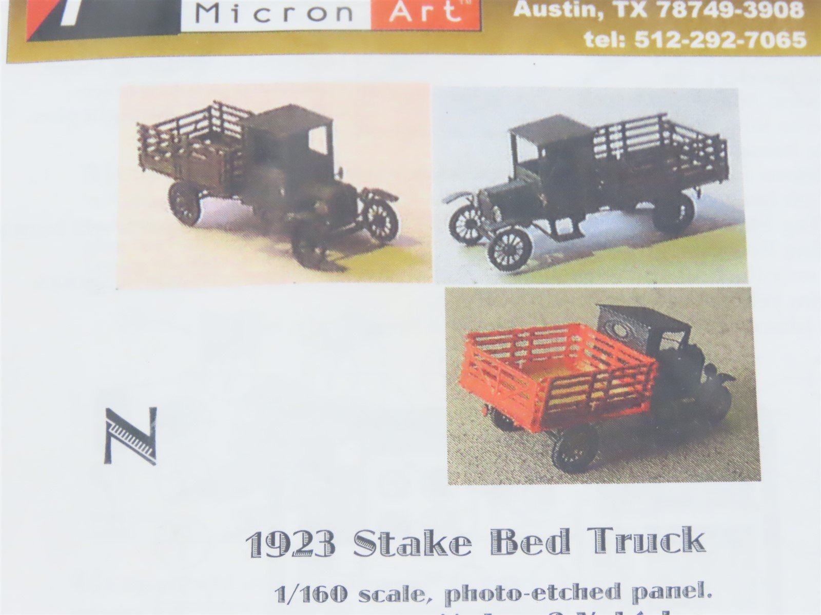 HO / N Scale Micron Art 2019 & 3019 1923 Stake Bed Truck - Brass Vehicle Kits