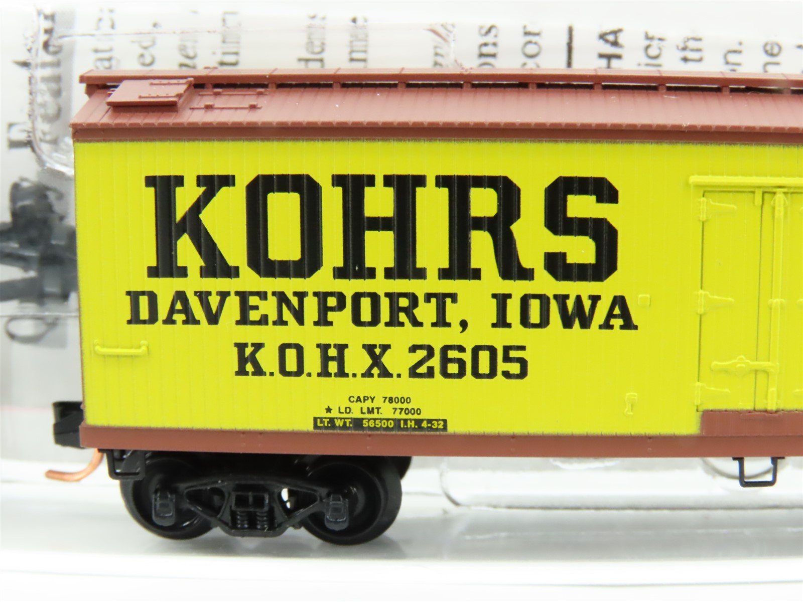 N Scale Micro-Trains MTL 49110 KOHX Kohrs Meat Packing Co. 40' Wood Reefer #2605