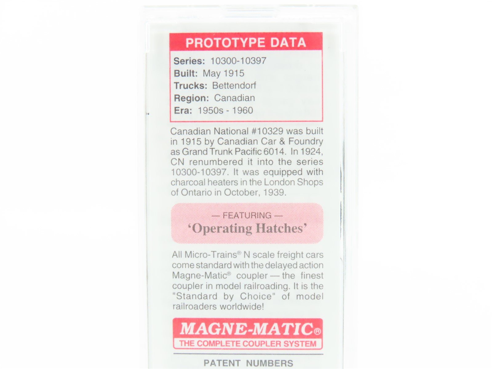 N Scale Micro-Trains MTL 49570 CN Canadian National 40' Wood Reefer #10329