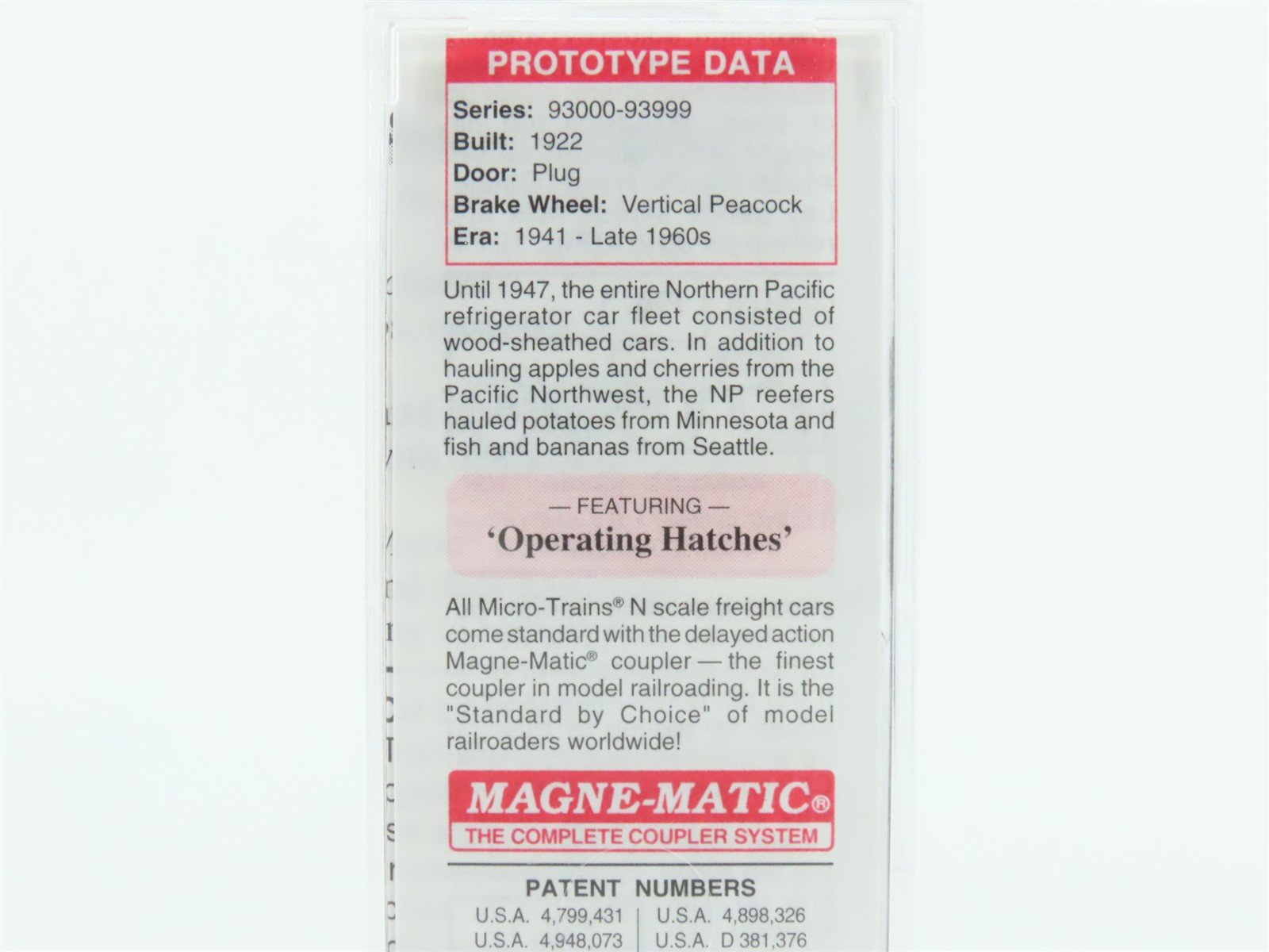 N Scale Micro-Trains MTL 49260 CN Canadian National 40' Wood Reefer #93428