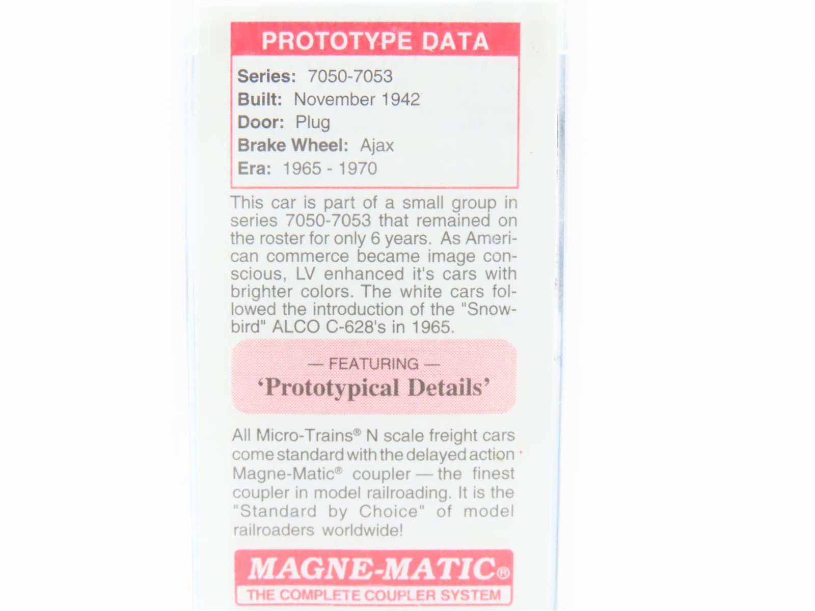 N Scale Micro-Trains MTL 38210 LV Lehigh Valley 50' Standard Boxcar #7501