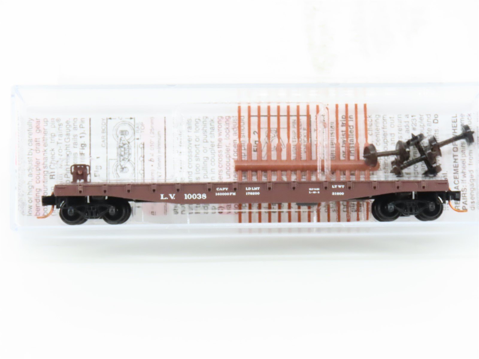 N Scale Micro-Trains MTL 04500310 LV Lehigh Valley 50' Flatcar #10038