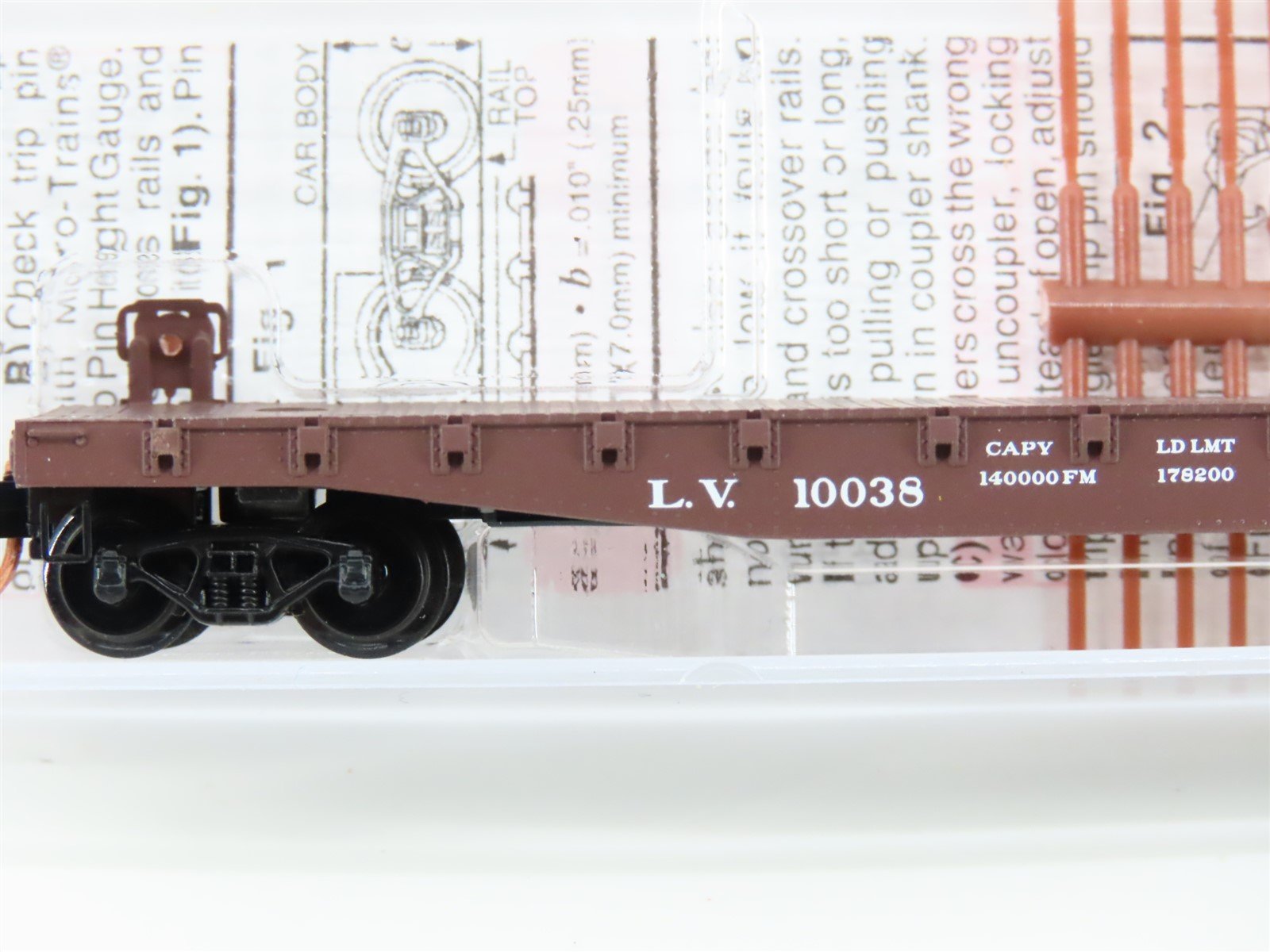 N Scale Micro-Trains MTL 04500310 LV Lehigh Valley 50' Flatcar #10038