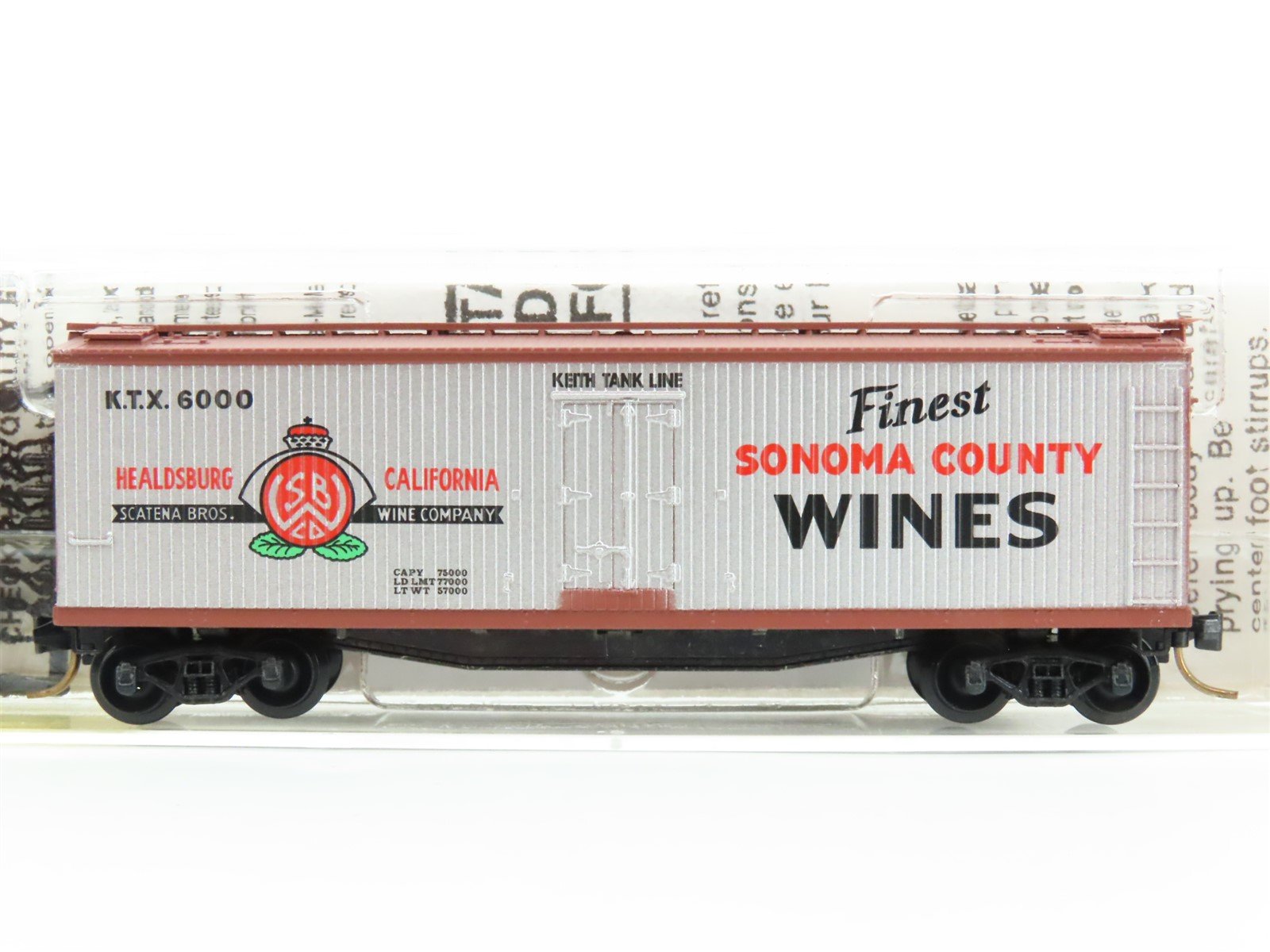 N Scale Kadee Micro-Trains MTL 49070 KTX Sonoma County Wines 40' Reefer #6000