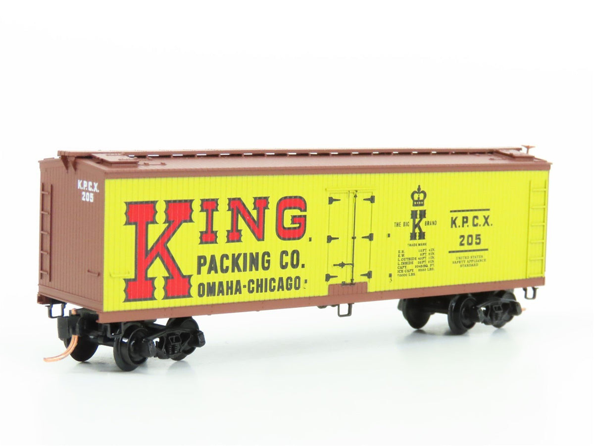 N Scale Micro-Trains MTL 49120 KPCX King Packing Co 40&#39; Wood Reefer #205