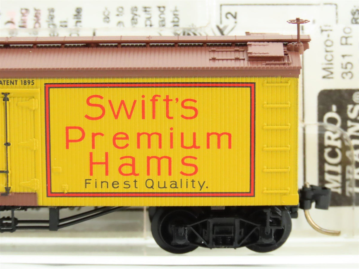 N Scale Micro-Trains MTL 58070 SRL Swift&#39;s Premium Hams 36&#39; Wood Reefer #10000
