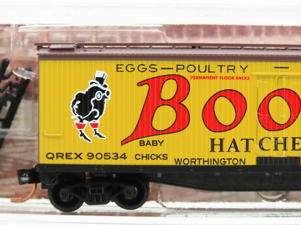 N Scale Micro-Trains MTL 04900620 QREX Boote&#39;s Hatcheries 40&#39; Wood Reefer #90534