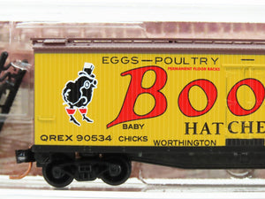 N Scale Micro-Trains MTL 04900620 QREX Boote's Hatcheries 40' Wood Reefer #90534
