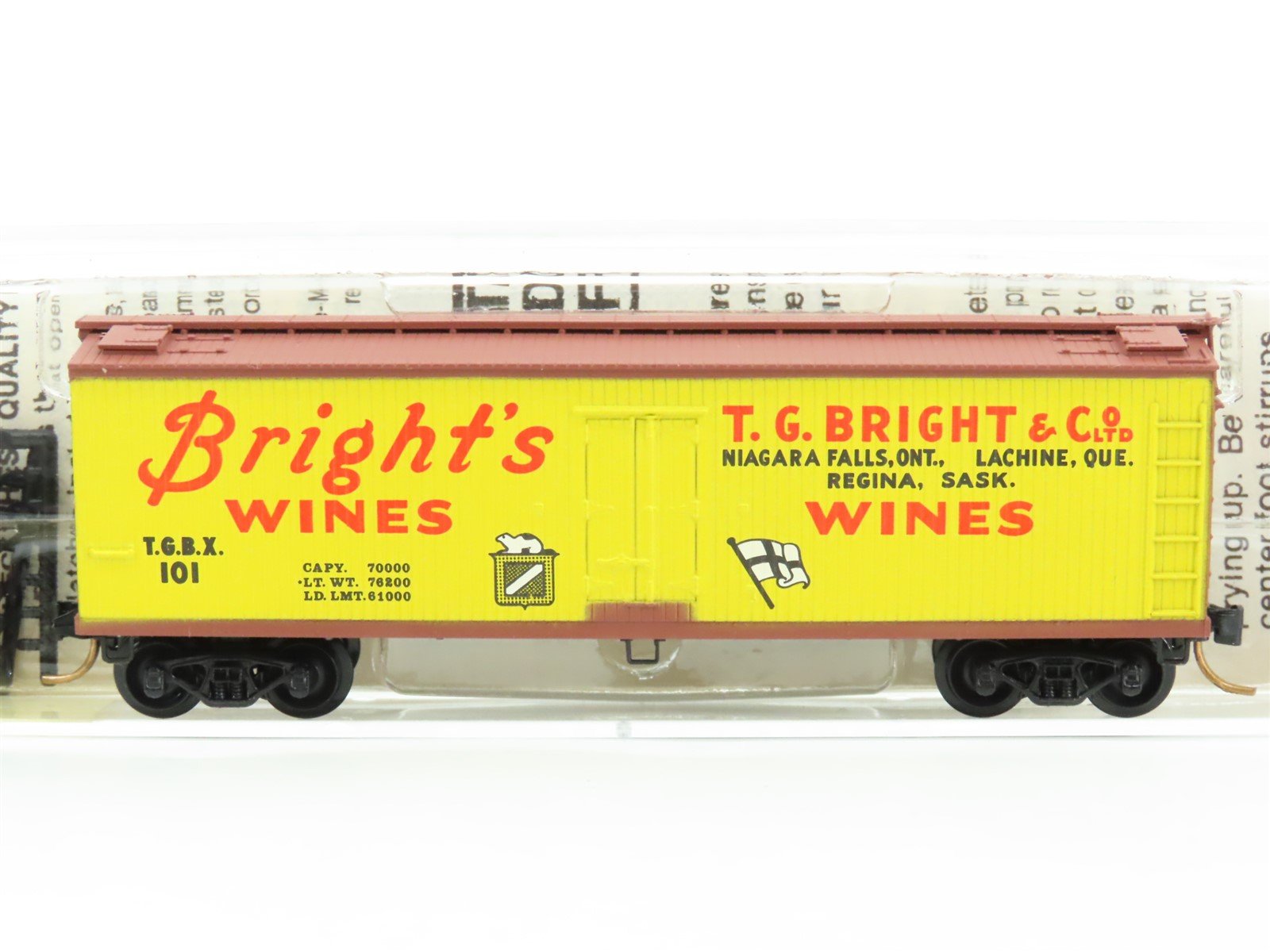 N Scale Kadee Micro-Trains MTL 49210 TGBX Bright's Wines 40' Wood Reefer #101