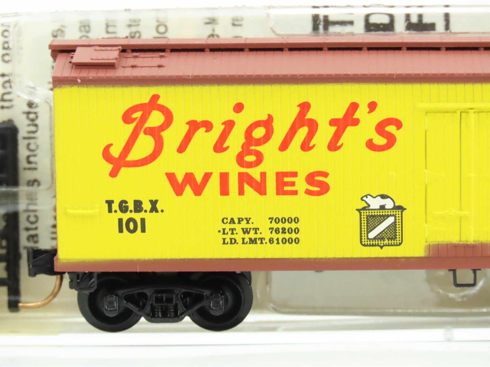 N Scale Kadee Micro-Trains MTL 49210 TGBX Bright's Wines 40' Wood Reefer #101