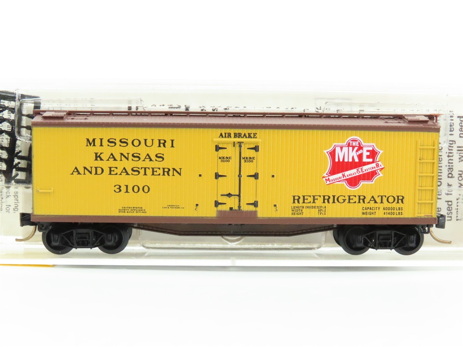 N Scale Micro-Trains MTL 49360 MK&E Missouri Kansas & Eastern 40' Reefer #3100