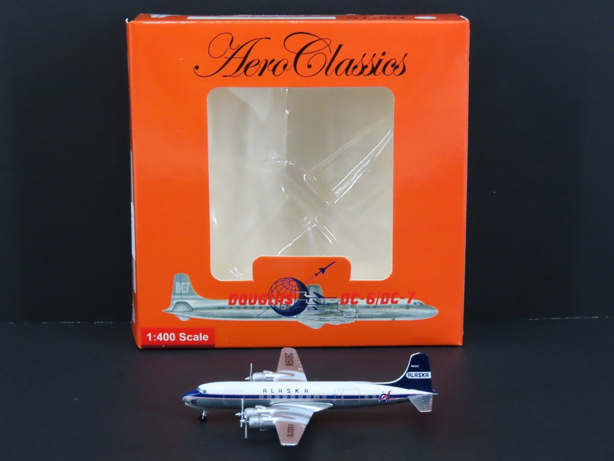 1:400 AeroClassics AC419954 Die-Cast Alaska Douglas DC-6A Airliner N6118C
