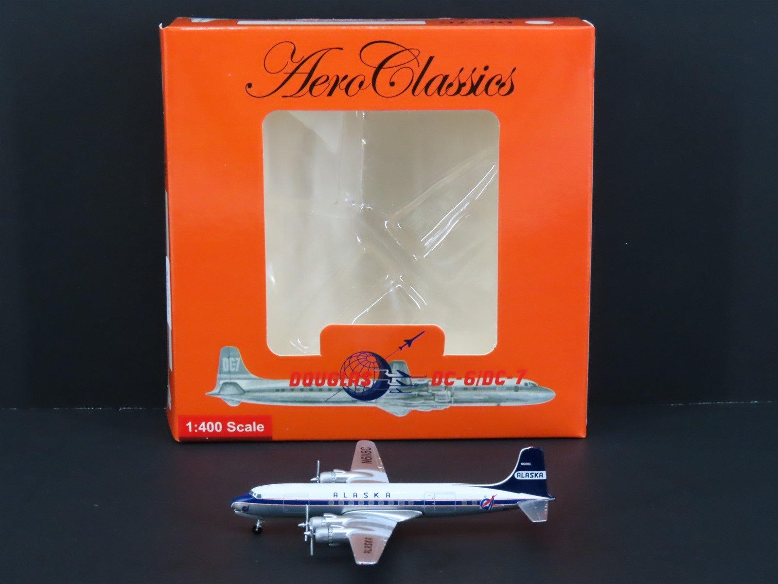 1:400 AeroClassics AC419954 Die-Cast Alaska Douglas DC-6A Airliner N6118C
