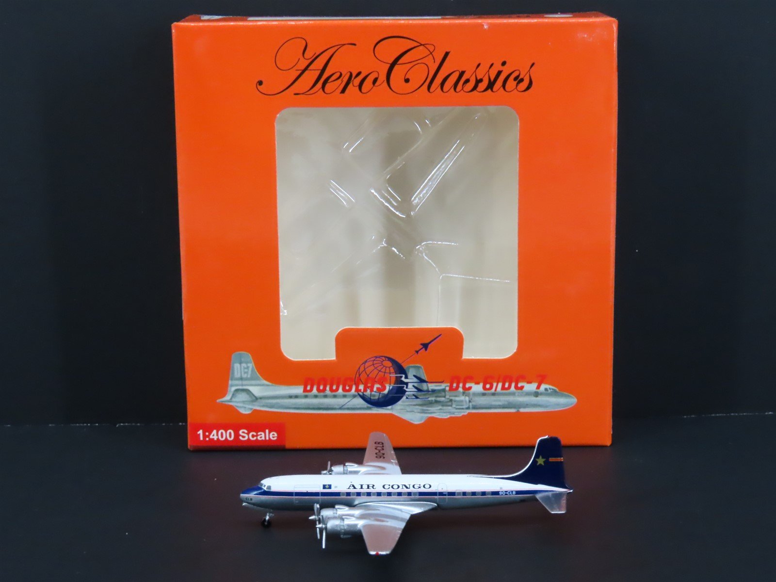 1:400 AeroClassics AC419953 Die-Cast Air Congo Douglas DC-6 Airliner 9Q-CLB