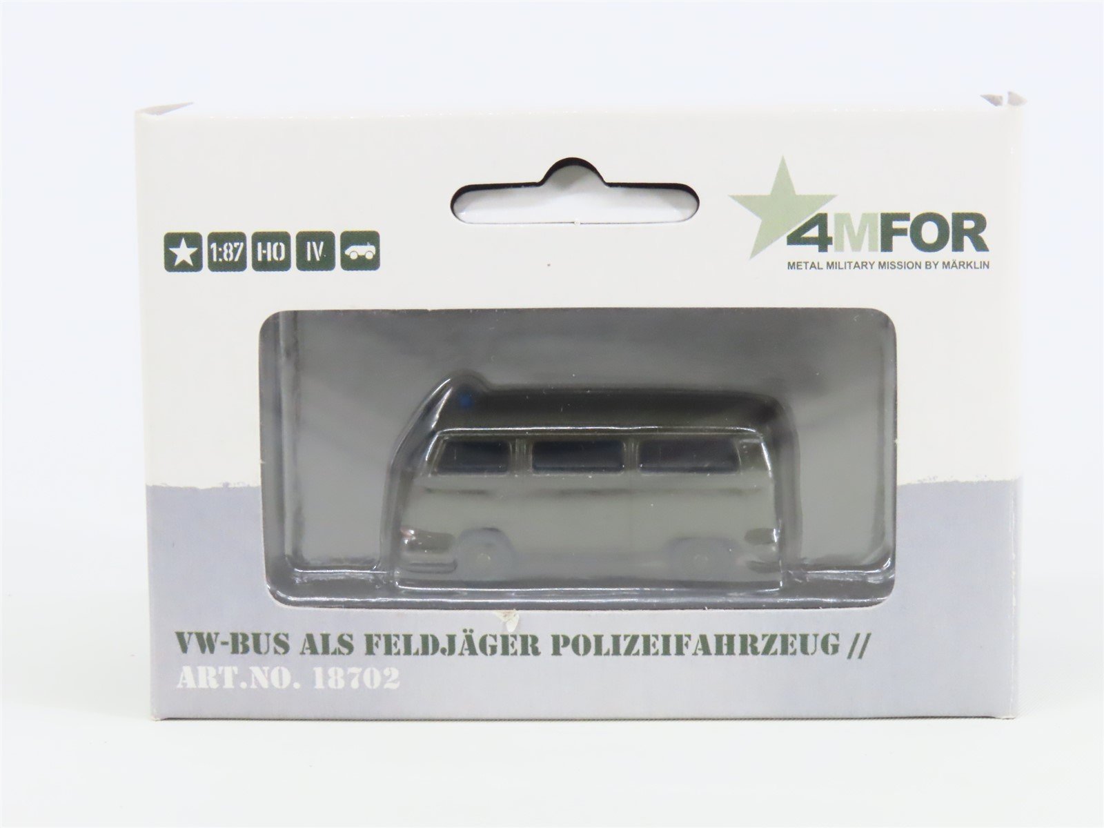 HO Scale Marklin 4MFOR 18702 VW Volkswagen Military Police Bus