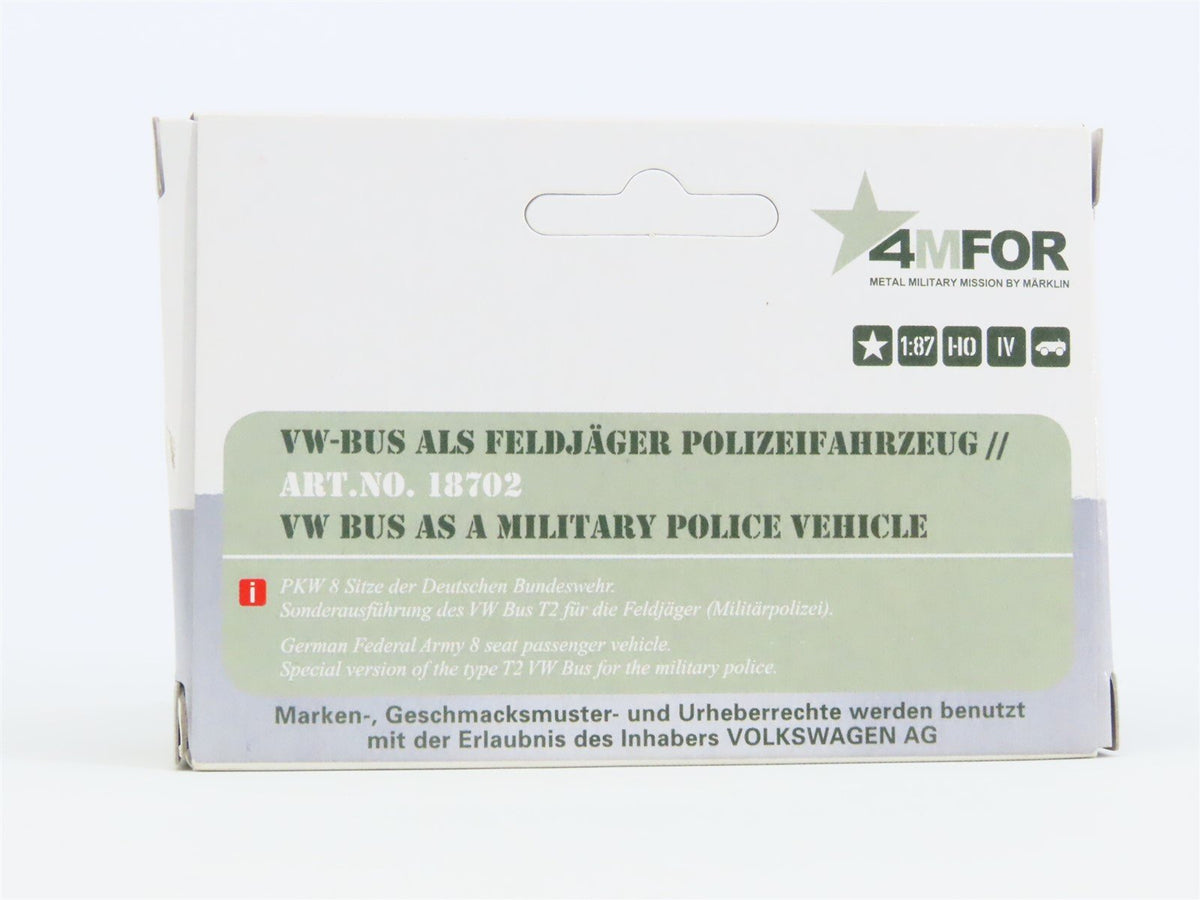 HO Scale Marklin 4MFOR 18702 VW Volkswagen Military Police Bus