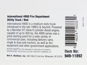 HO Scale Walthers 949-11892 International 4900 Fire Department Utility Truck