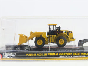 HO Norscot 55417 Peterbilt Model 389 w/ Trail King Trailer & CAT Wheel Loader