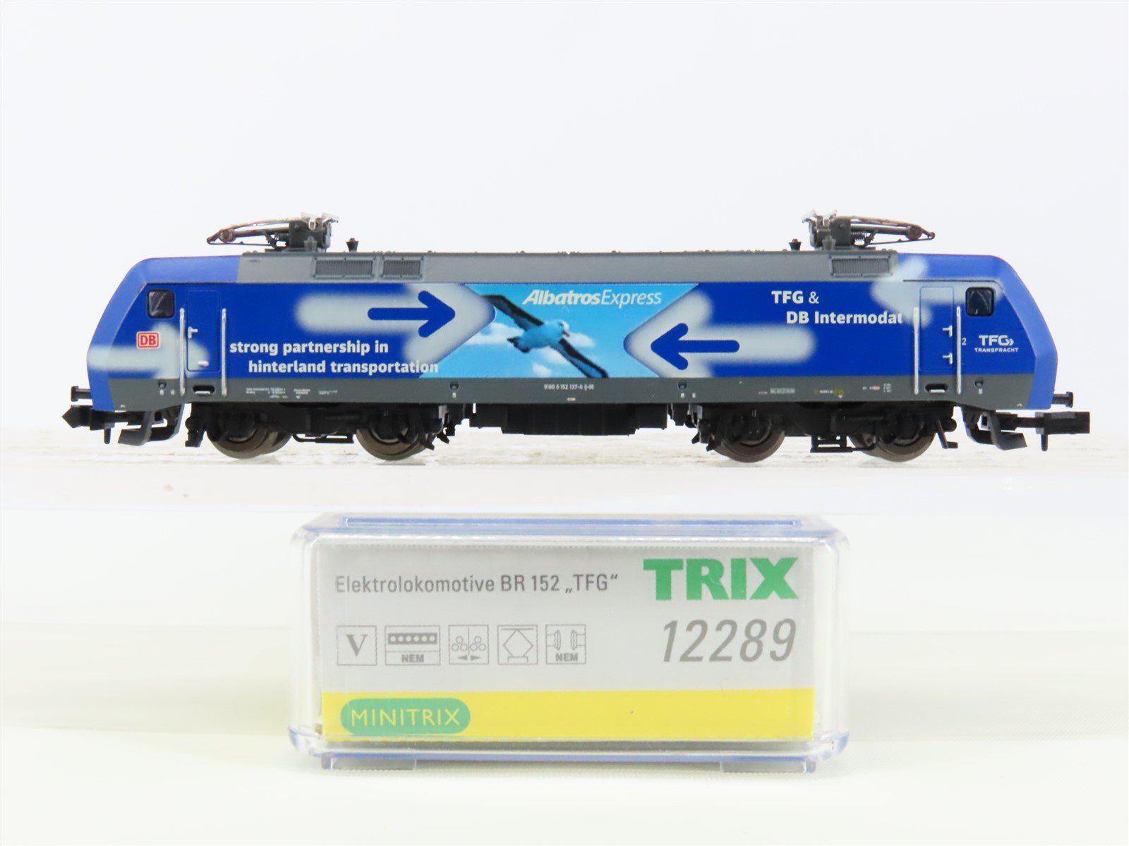 N Minitrix 12289 DB-AG TFG "AlbatrosExpress" BR 152 Electric #137-6 - DCC Ready
