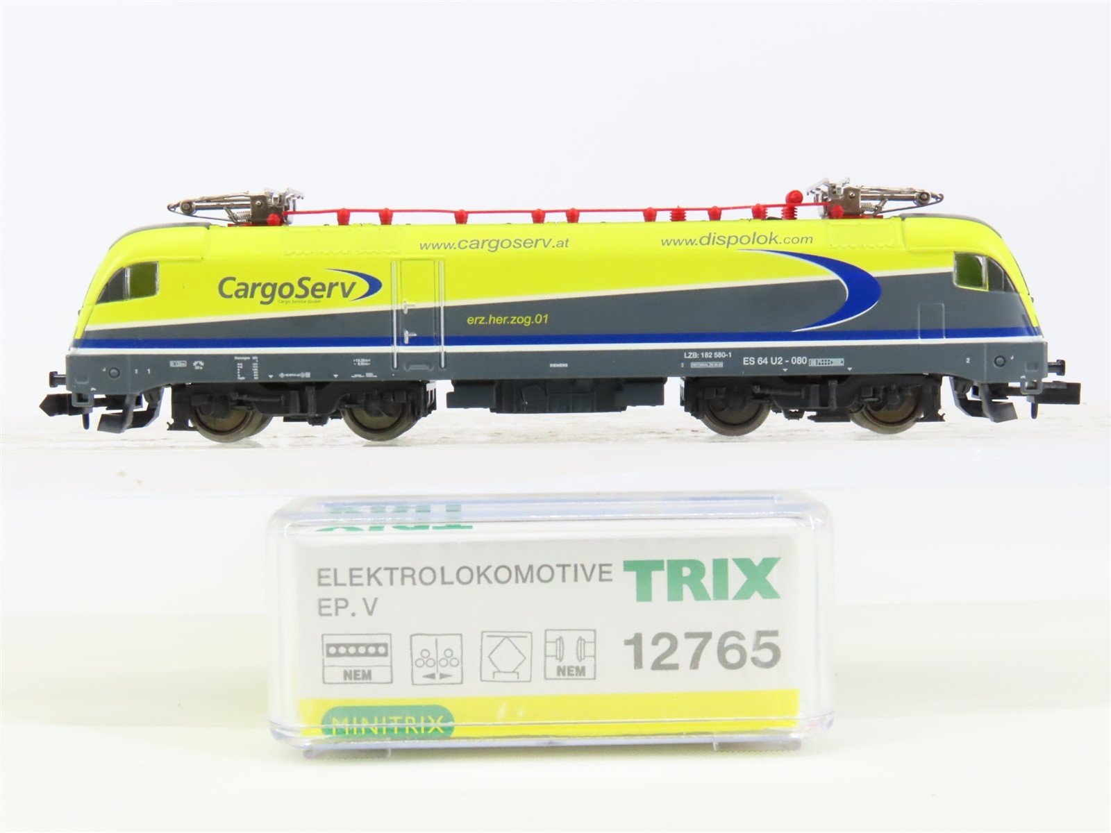 N Minitrix 12765 Dispolok CargoServ ES64U2 Taurus Electric #080 - DCC Ready