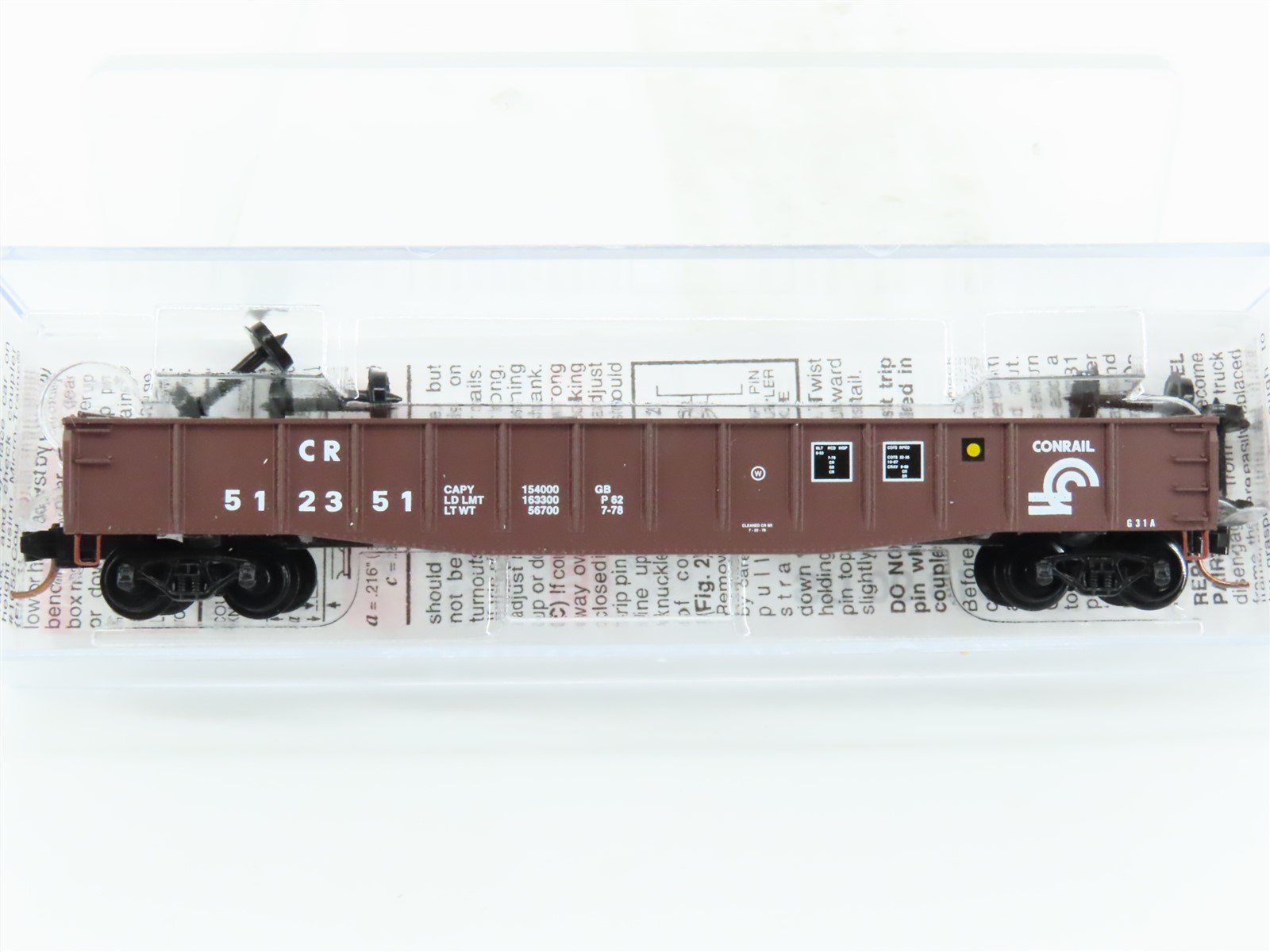 N Micro-Trains MTL 04600320 CR Conrail 50' Gondola #512351 w/ Railroad Tie Load