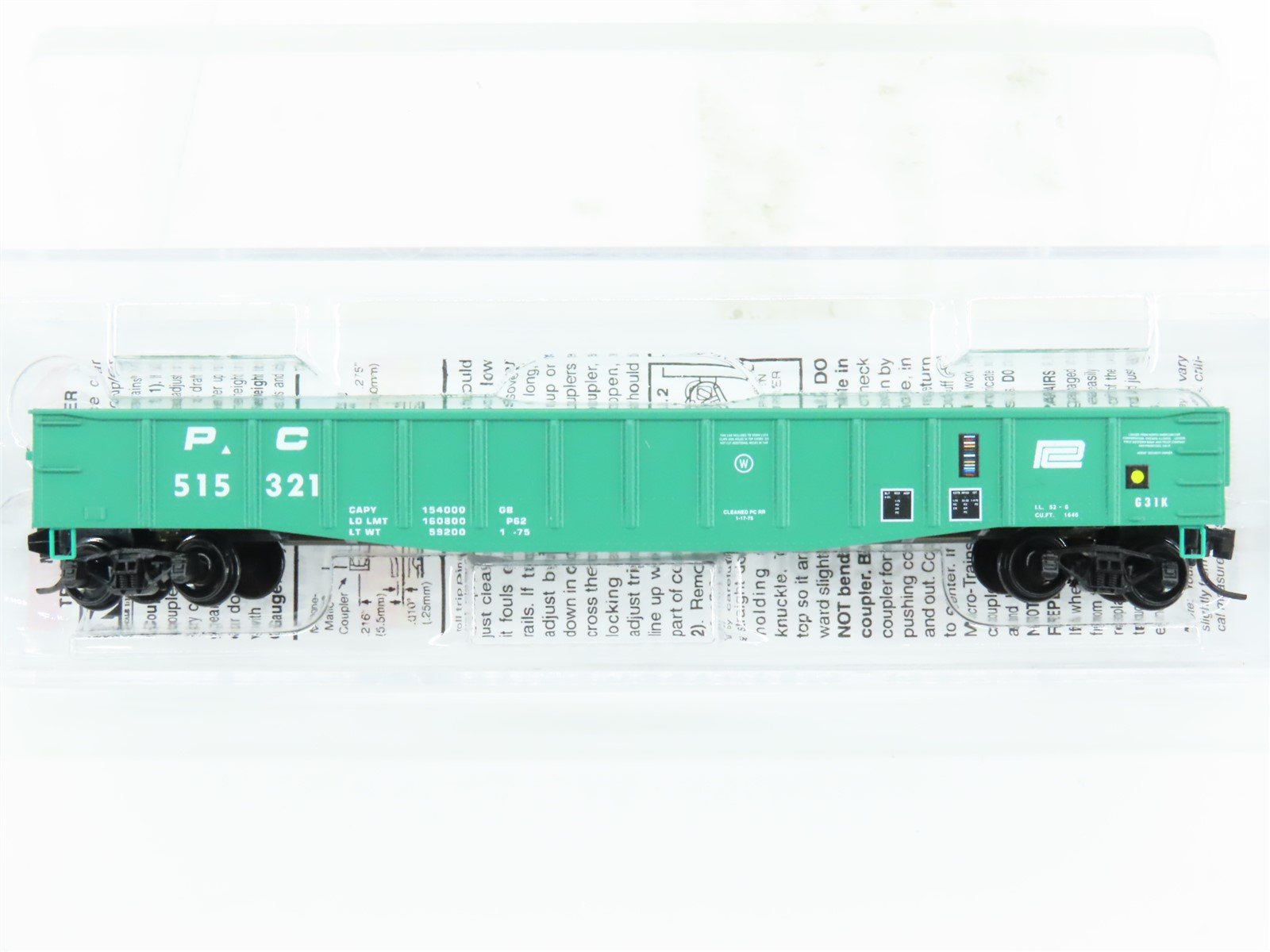 N Scale Micro-Trains MTL 10500350 PC Penn Central Railroad 50' Gondola #515321
