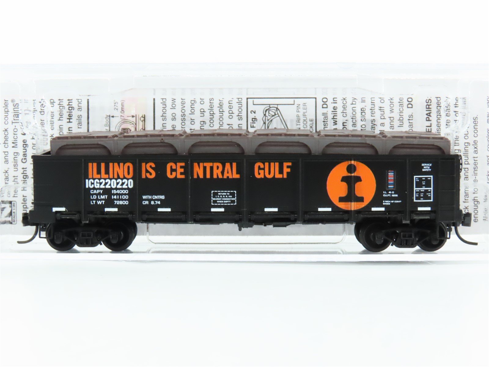 N Scale Micro-Trains MTL 08300140 ICG Illinois Central Gulf 40' Gondola #220220