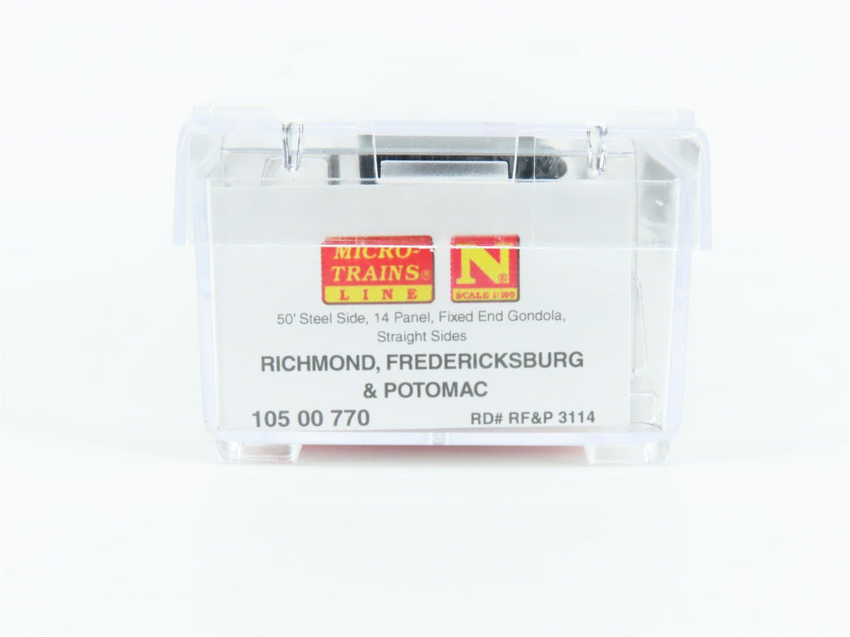 N Micro-Trains MTL 10500770 RFP Richmond Fredericks &amp; Potomac 50&#39; Gondola #3114