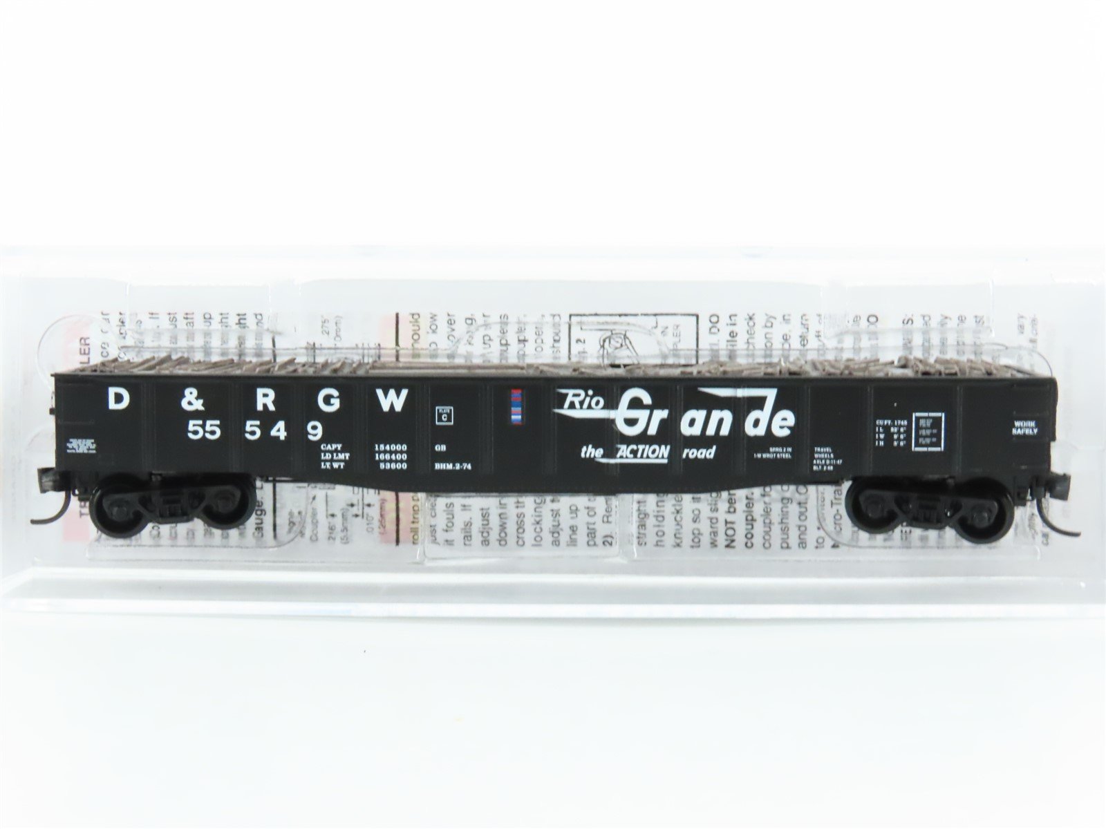 N Scale Micro-Trains MTL 10500312 D&RGW Rio Grande Railroad 50' Gondola #55549