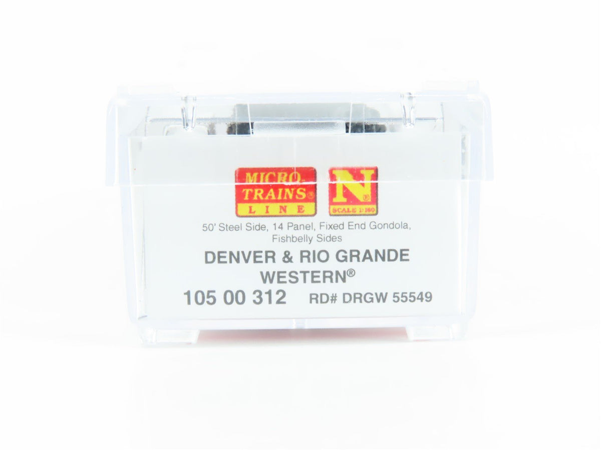 N Scale Micro-Trains MTL 10500312 D&amp;RGW Rio Grande Railroad 50&#39; Gondola #55549