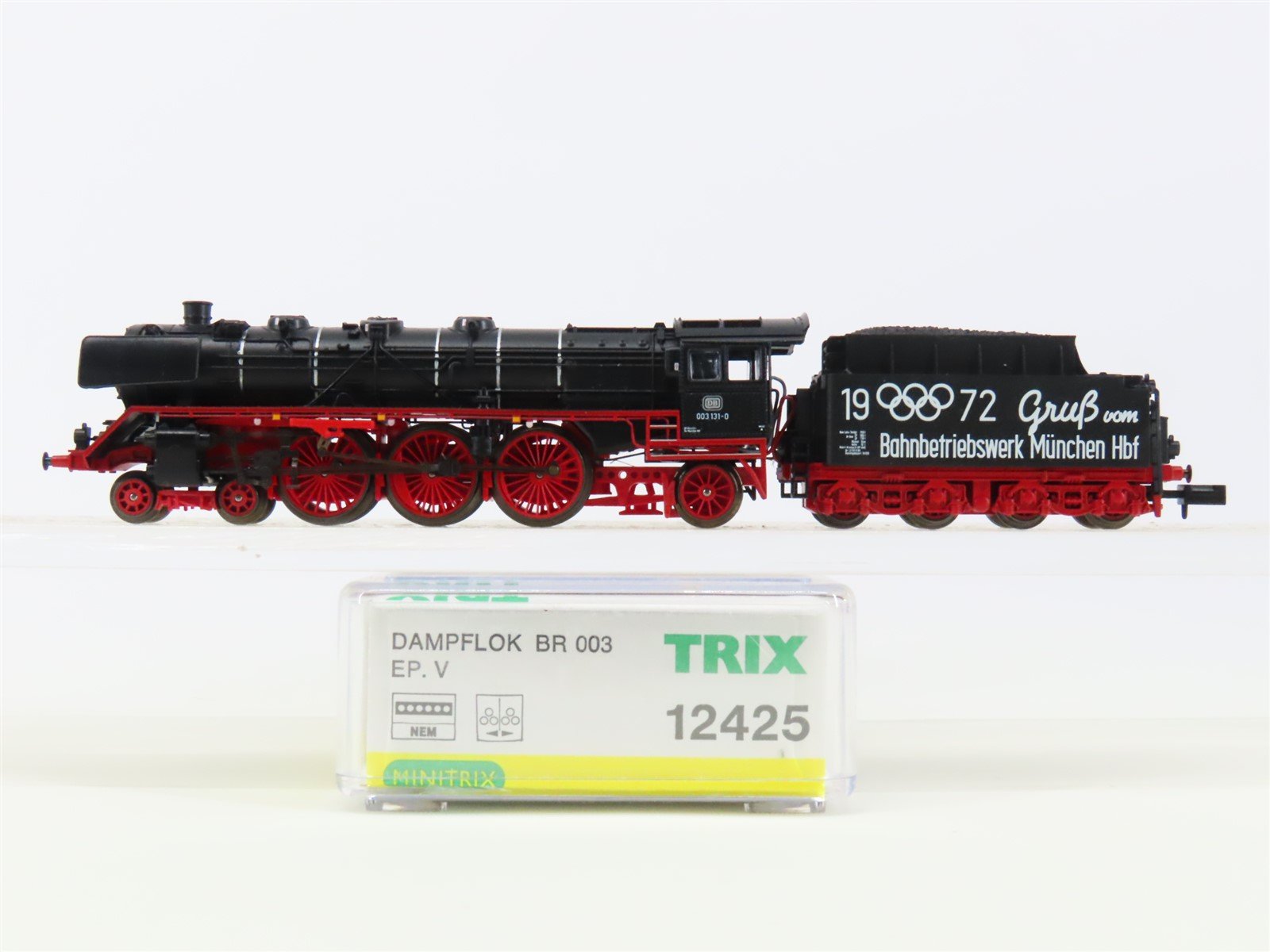 N Minitrix 12425 DB German 1972 Olympics 4-6-2 BR 003 Steam #131-0 - DCC Ready