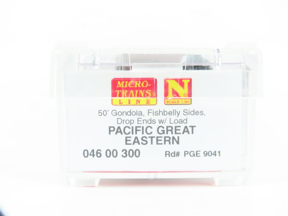 N Micro-Trains MTL 04600300 PGE Pacific Great Eastern 50&#39; Gondola #9041 w/ Load