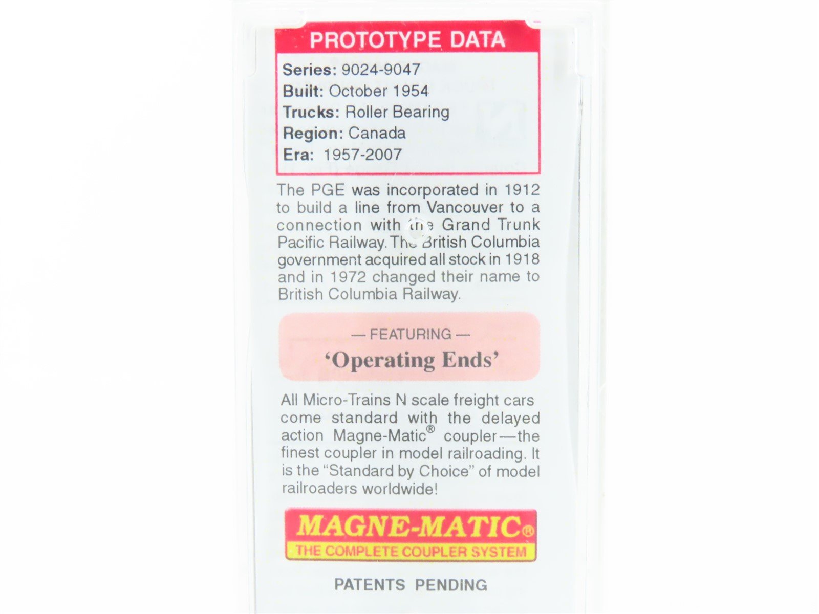 N Micro-Trains MTL 04600300 PGE Pacific Great Eastern 50' Gondola #9041 w/ Load