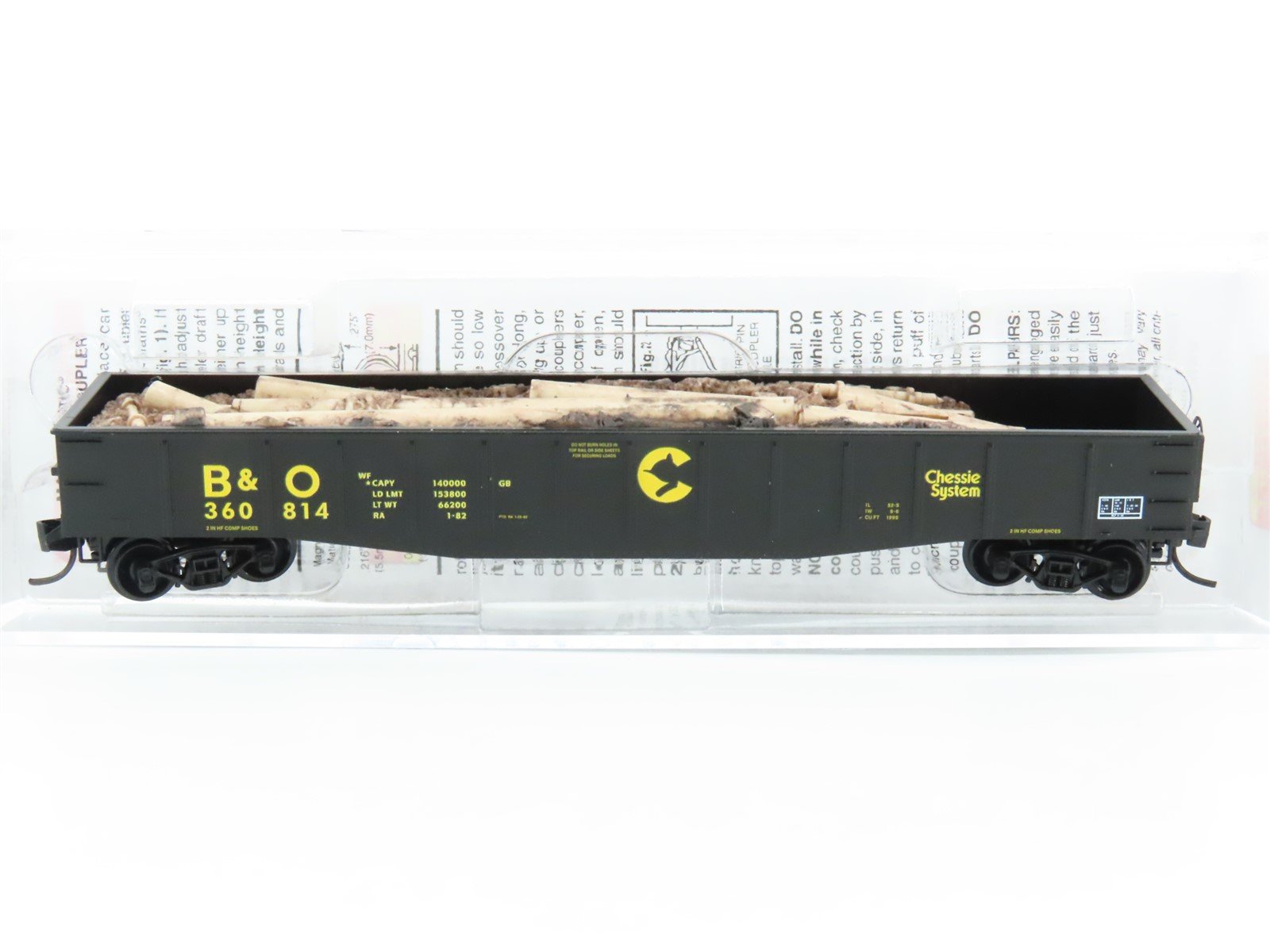 N Scale Micro-Trains MTL 10500320 B&O Chessie System 50' Gondola #360814 w/ Load