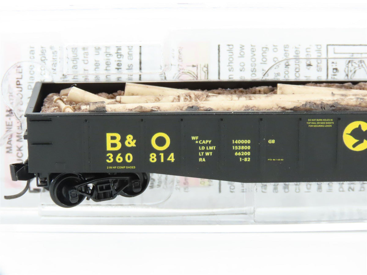 N Scale Micro-Trains MTL 10500320 B&amp;O Chessie System 50&#39; Gondola #360814 w/ Load