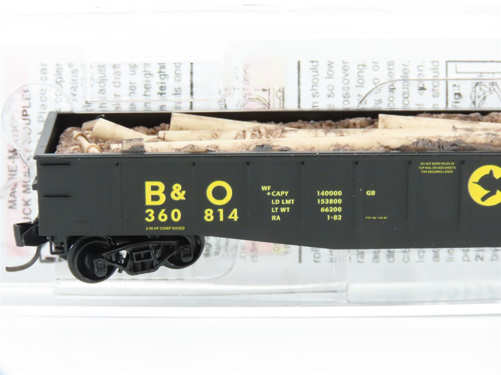 N Scale Micro-Trains MTL 10500320 B&O Chessie System 50' Gondola #360814 w/ Load