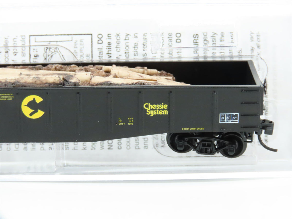 N Scale Micro-Trains MTL 10500320 B&amp;O Chessie System 50&#39; Gondola #360814 w/ Load