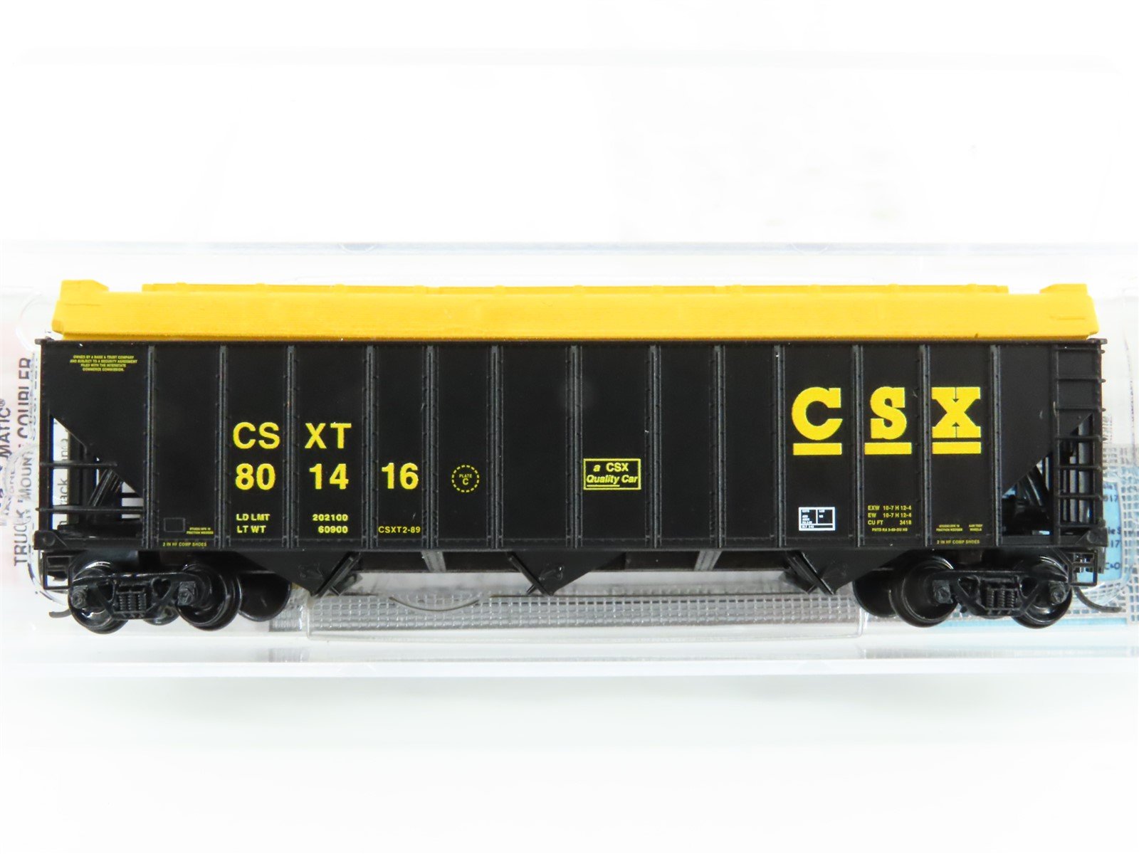 N Scale Micro-Trains MTL 10800432 CSXT Railroad 3-Bay Covered Hopper #801416