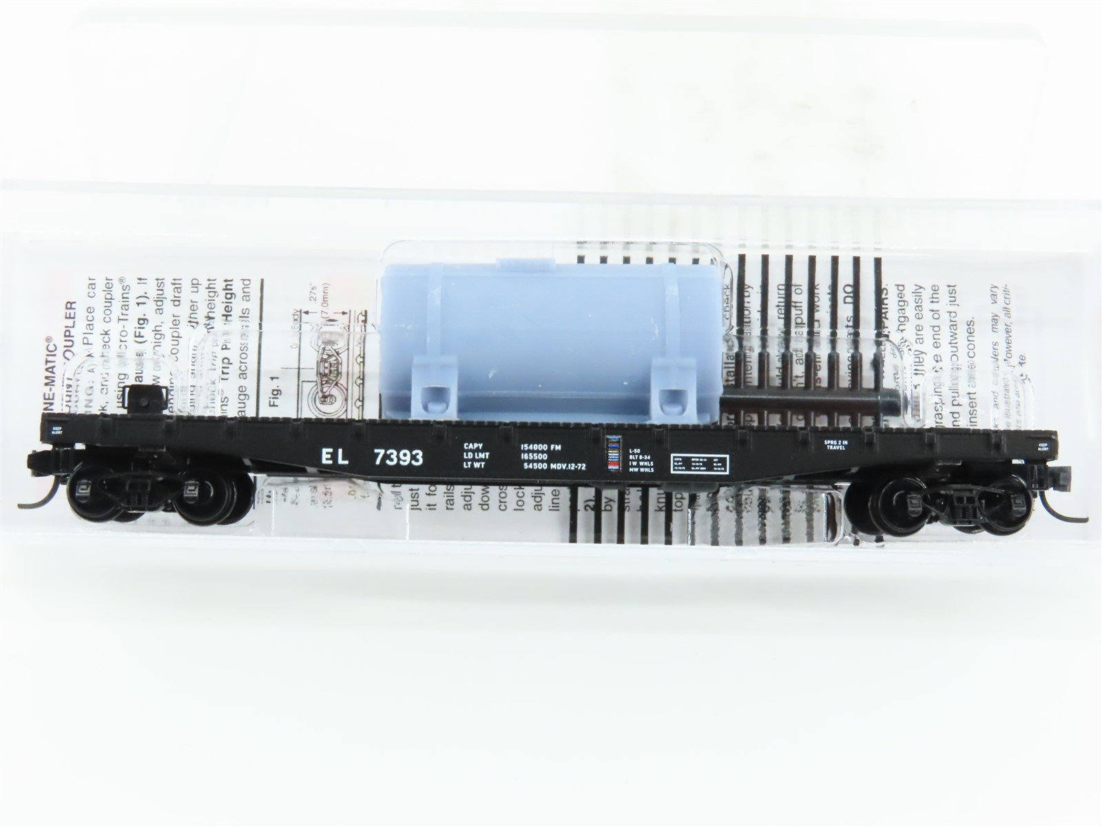 N Scale Micro-Trains MTL 04500540 EL Erie Lackawanna 50' Flat Car #7393 w/ Load