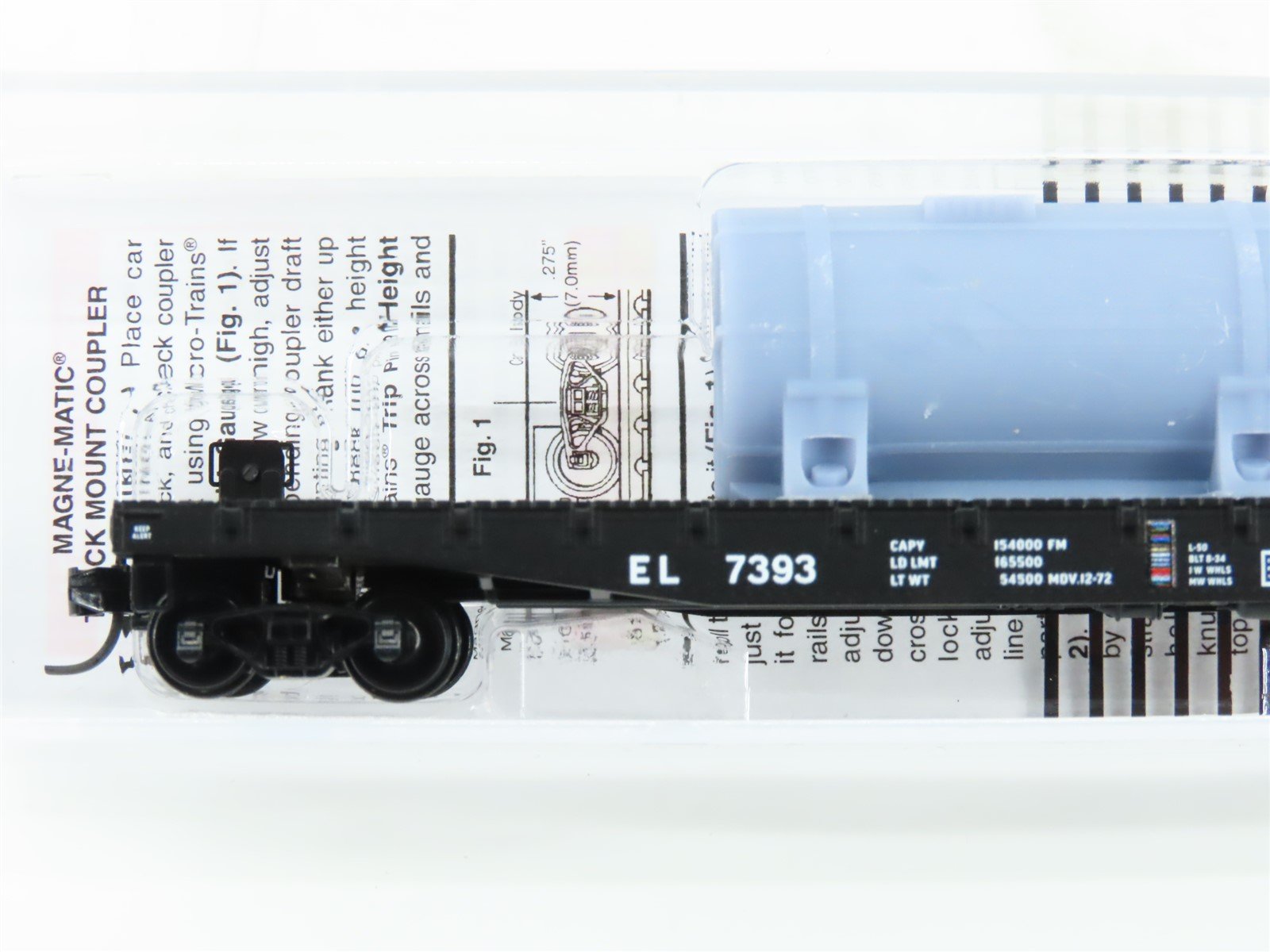 N Scale Micro-Trains MTL 04500540 EL Erie Lackawanna 50' Flat Car #7393 w/ Load