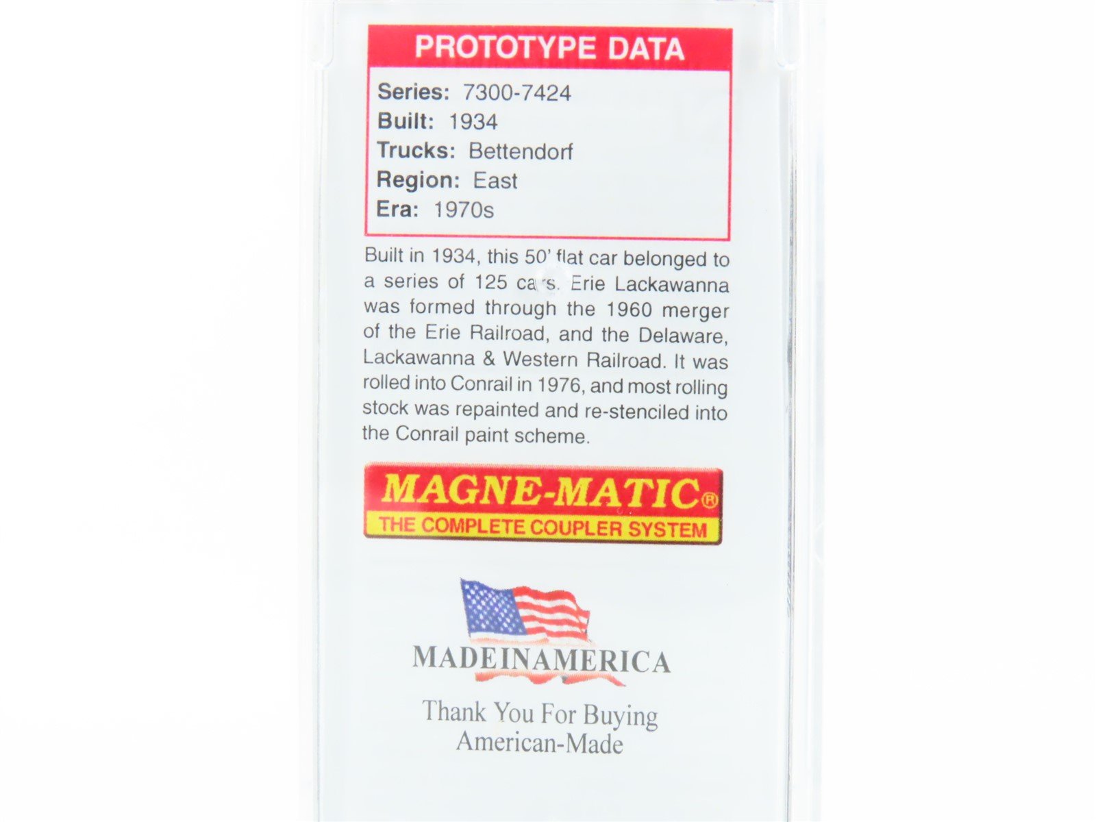 N Scale Micro-Trains MTL 04500540 EL Erie Lackawanna 50' Flat Car #7393 w/ Load