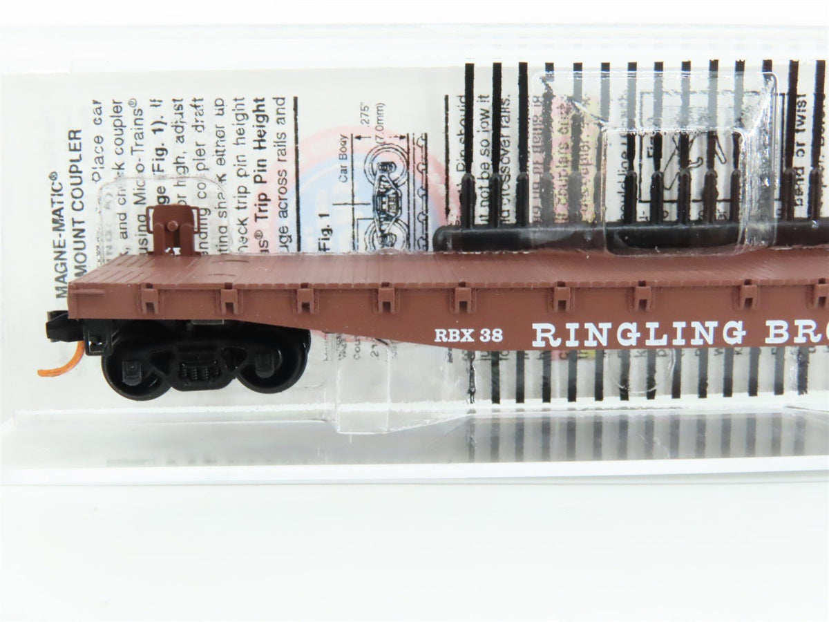 N Scale Micro-Trains MTL 04500394 RBX Ringling Brothers 50&#39; Flat Car #38