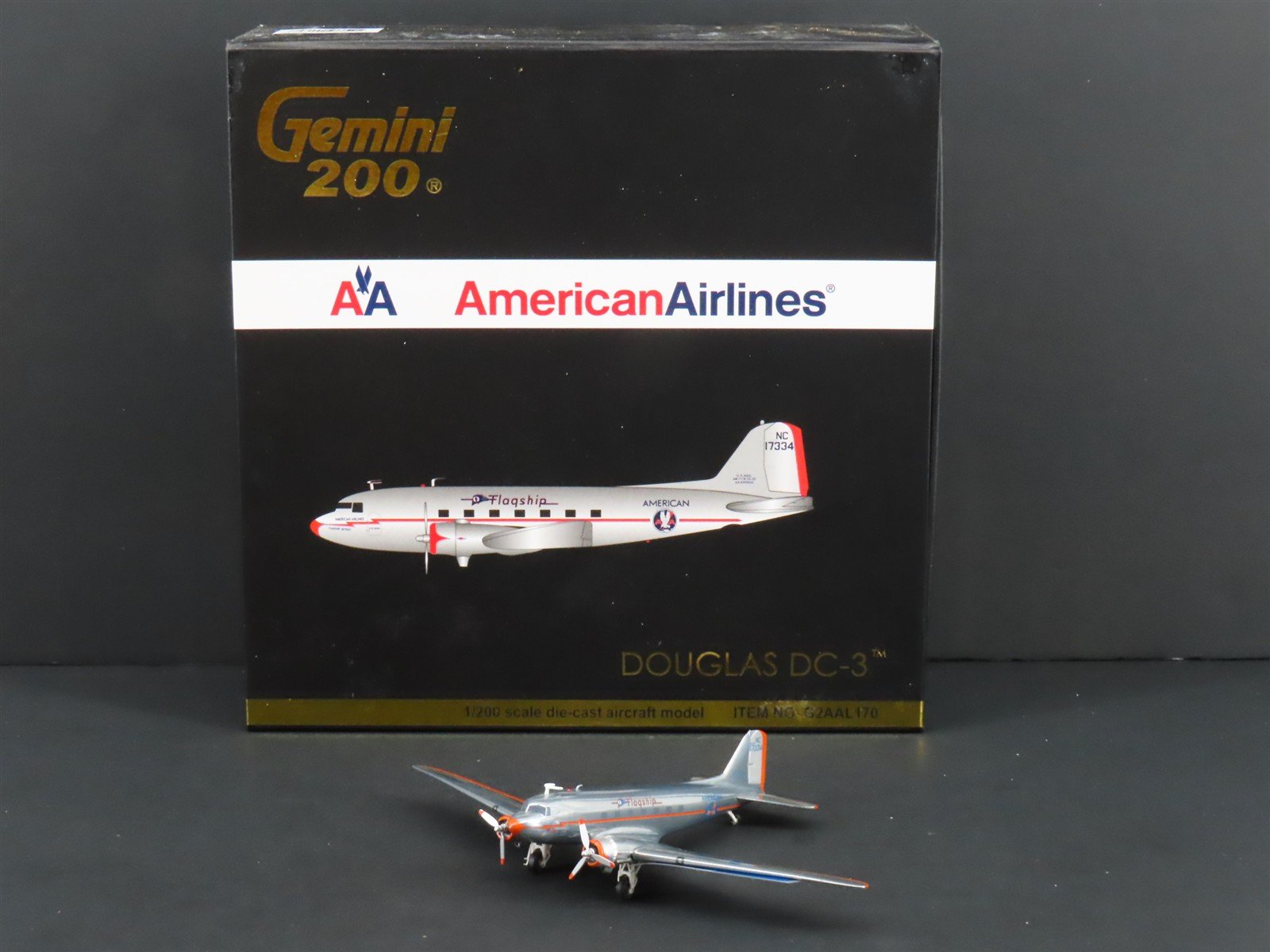 1:200 Gemini Jets GSAAL170 Die-Cast American "Flagship" Douglas DC-3 Airliner