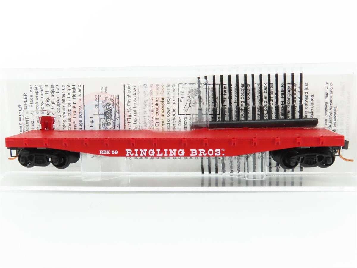 N Scale Micro-Trains MTL 04500404 RBX Ringling Brothers 50&#39; Flat Car #59