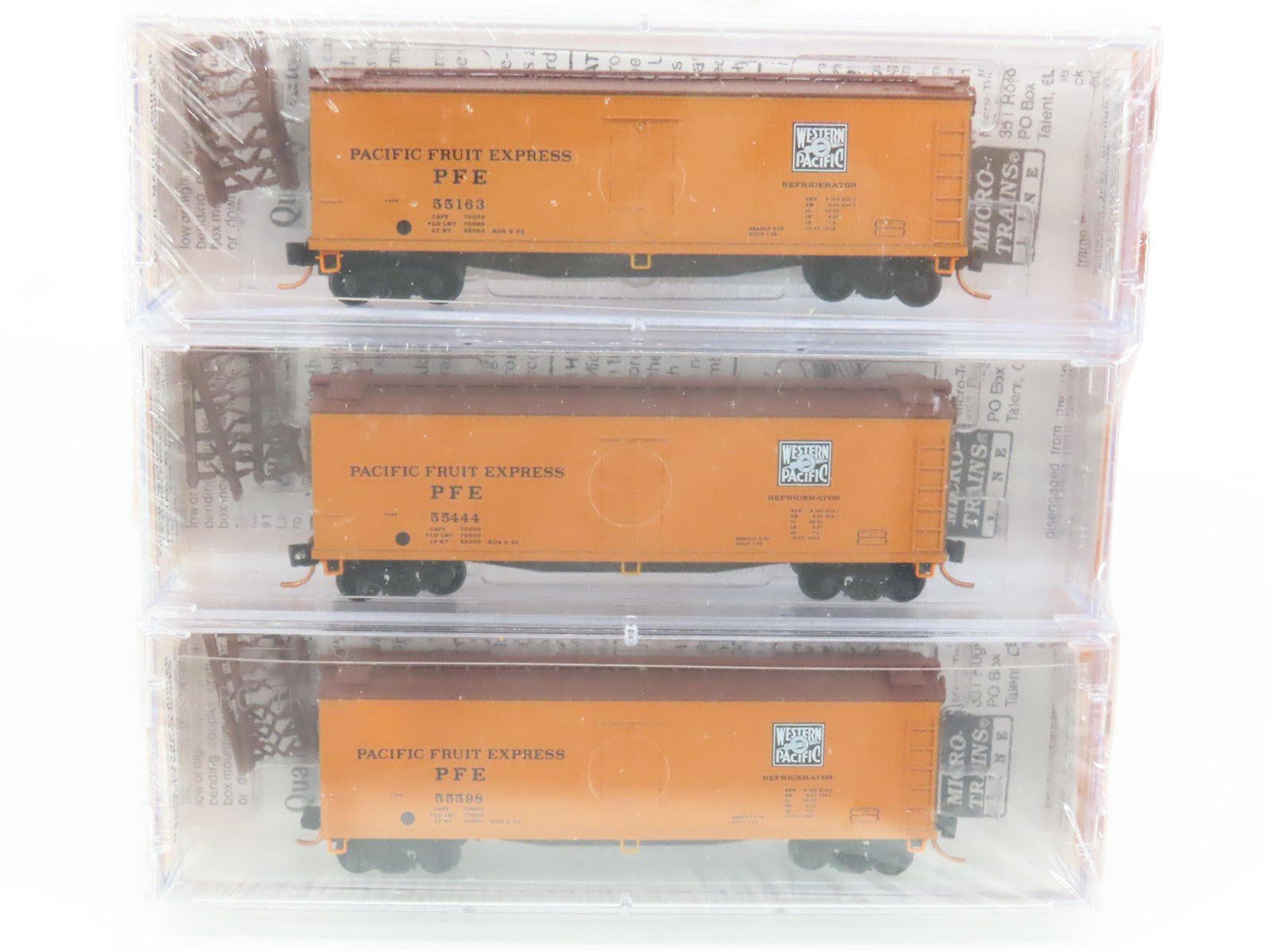 N Scale Micro-Trains MTL NSC 07-79 PFE WP Feather 40' Wood Reefer 3-Pack -Sealed