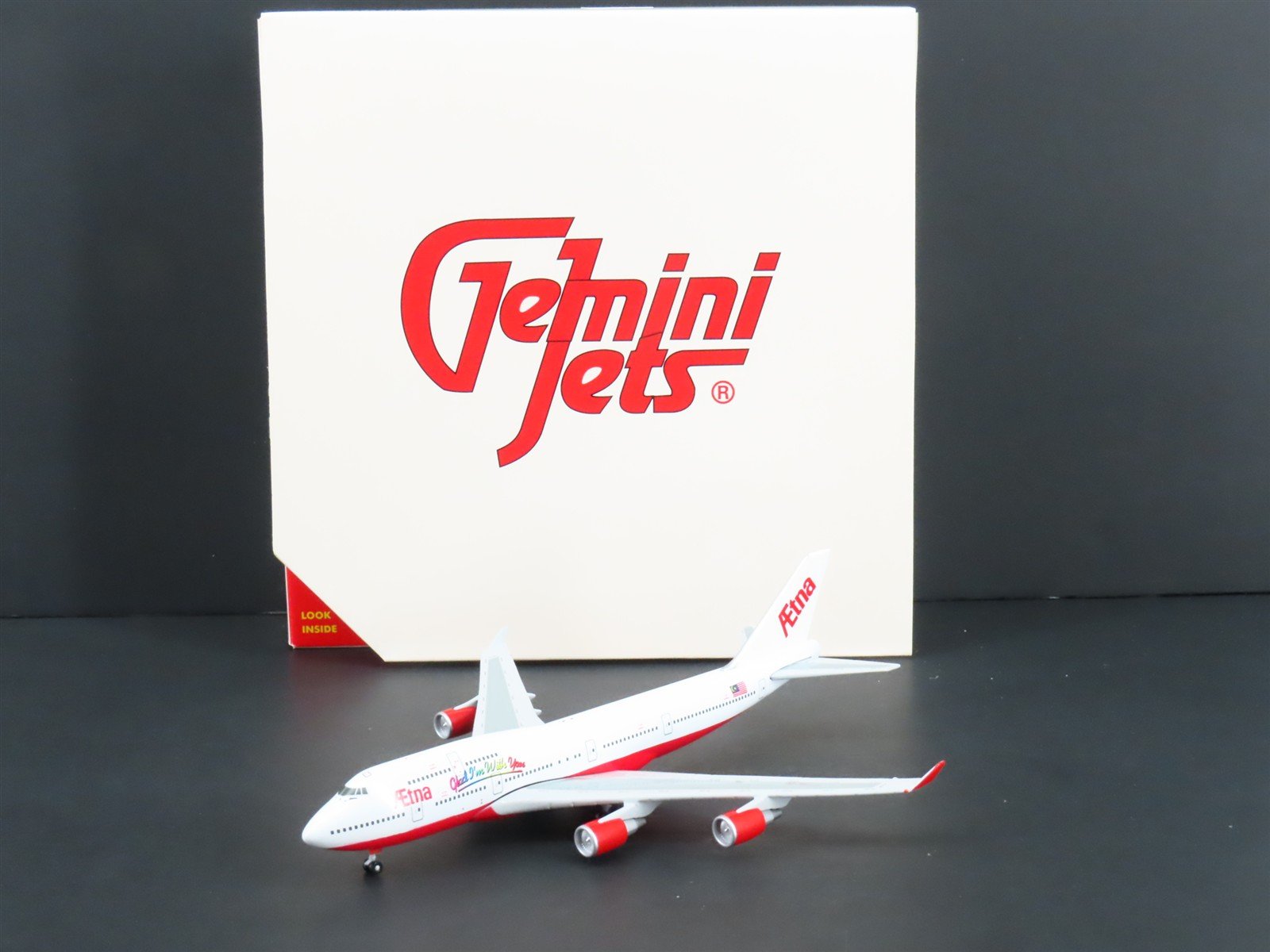 1:400 Gemini Jets Die-Cast Aetna "Glad I'm With You" Boeing 747-400 Airliner