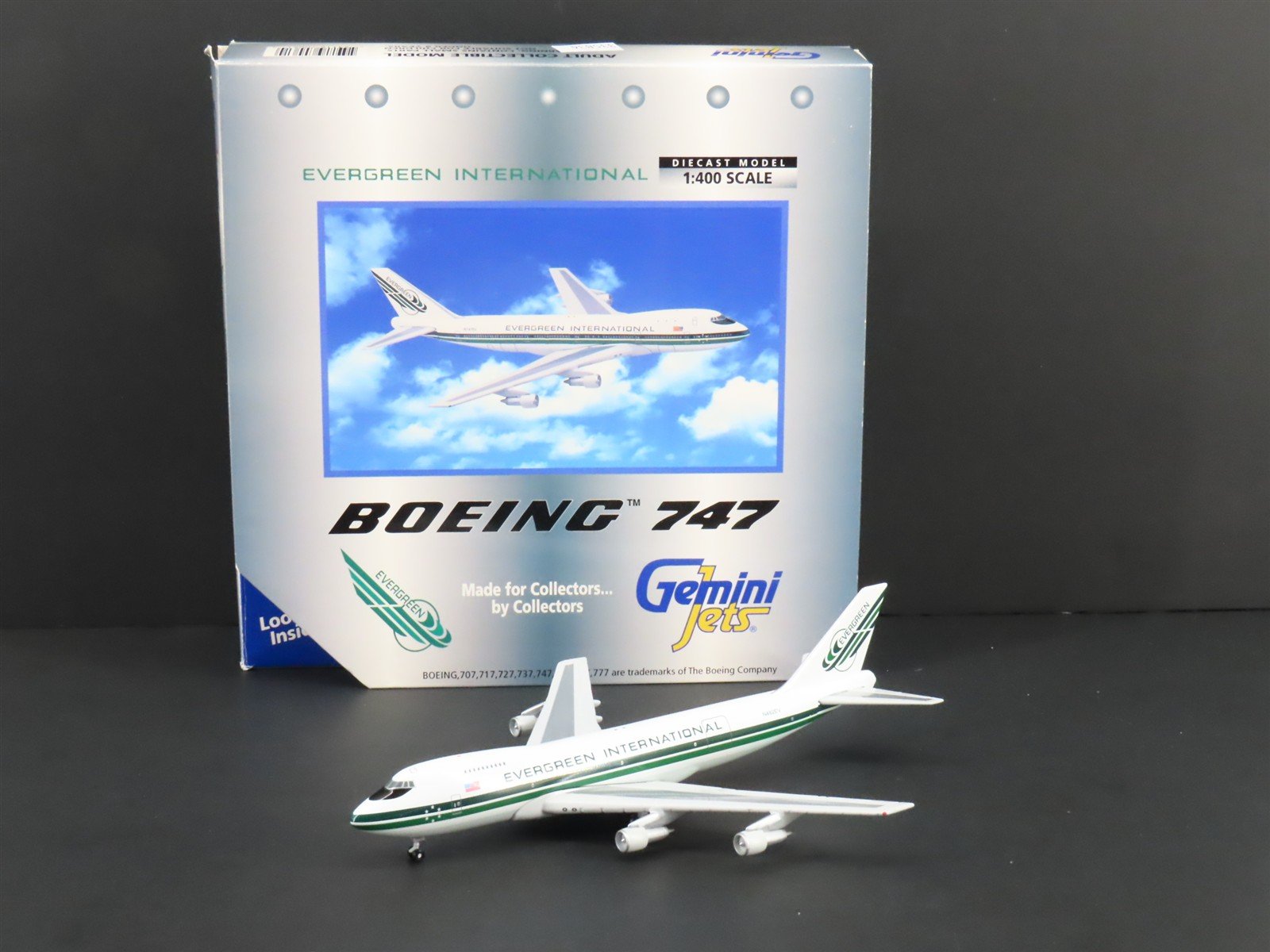 1:400 Gemini Jets GJEIA061 Die-Cast Evergreen International 747-200 Airliner