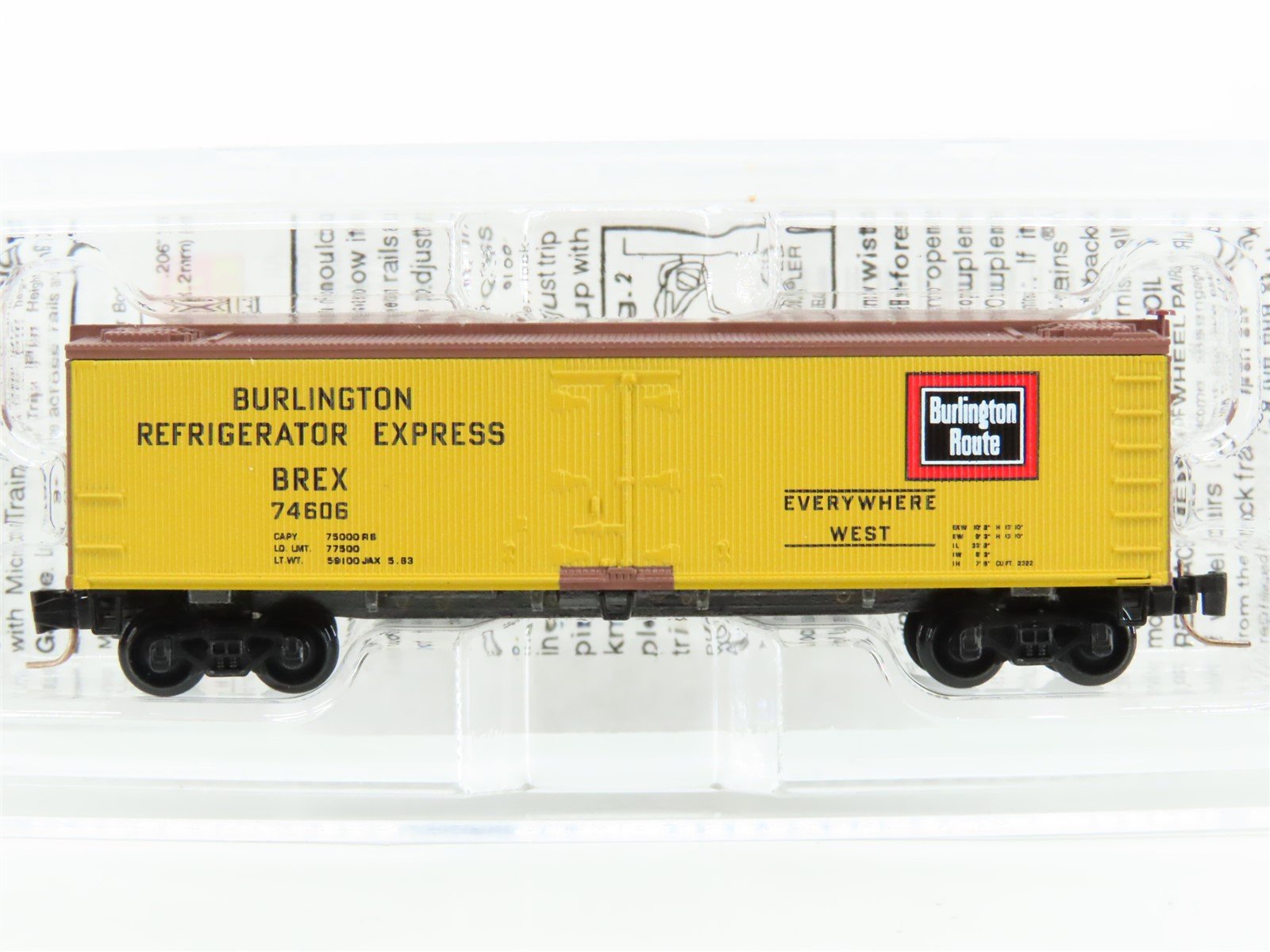 Z Micro-Trains MTL 51800031 BREX Burlington Route Everywhere West Reefer #74606